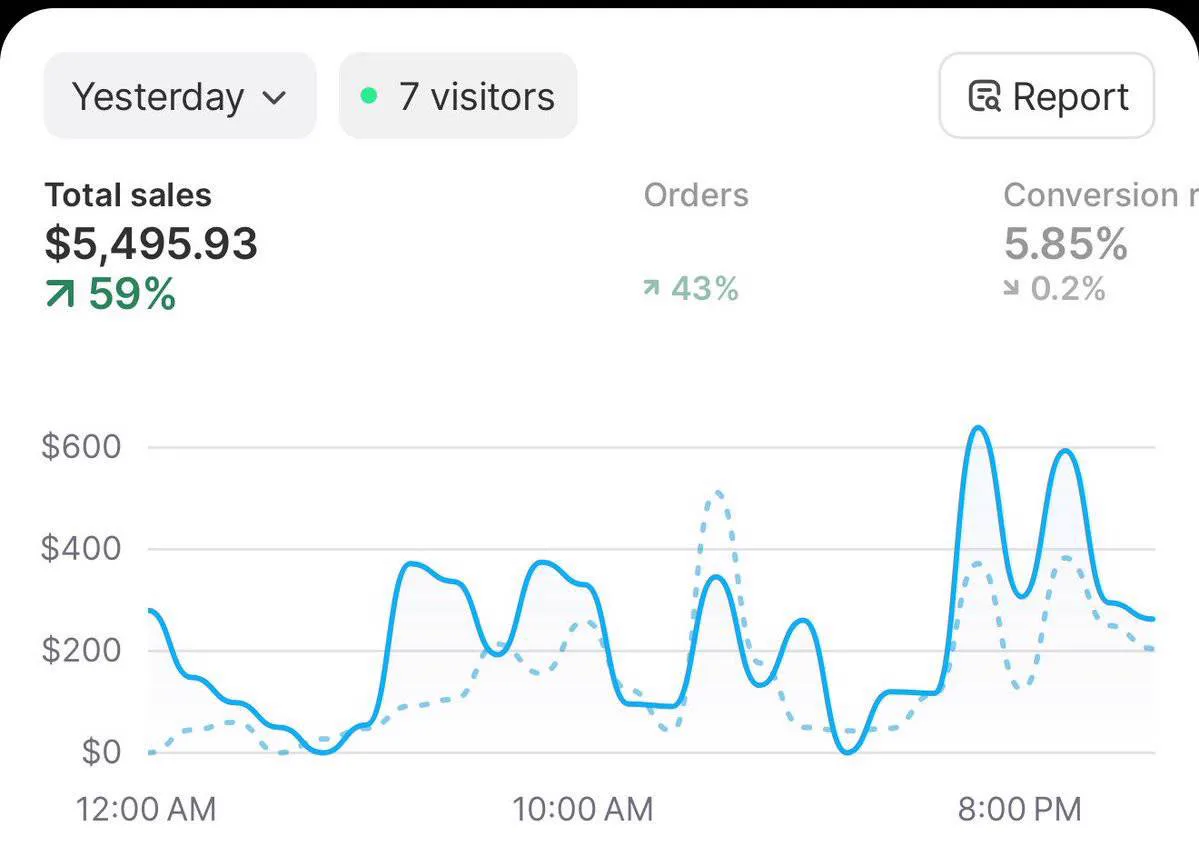 Shopify Portfolio 06, DTC Launch performance dashboard screenshot